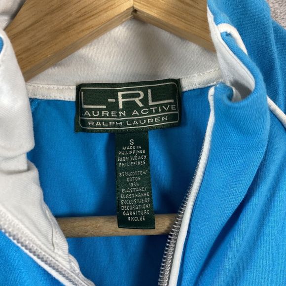Ralph Lauren Active Jacket Womens‎ Small Blue Full Zip Pockets Designer Preppy - Picture 3 of 6